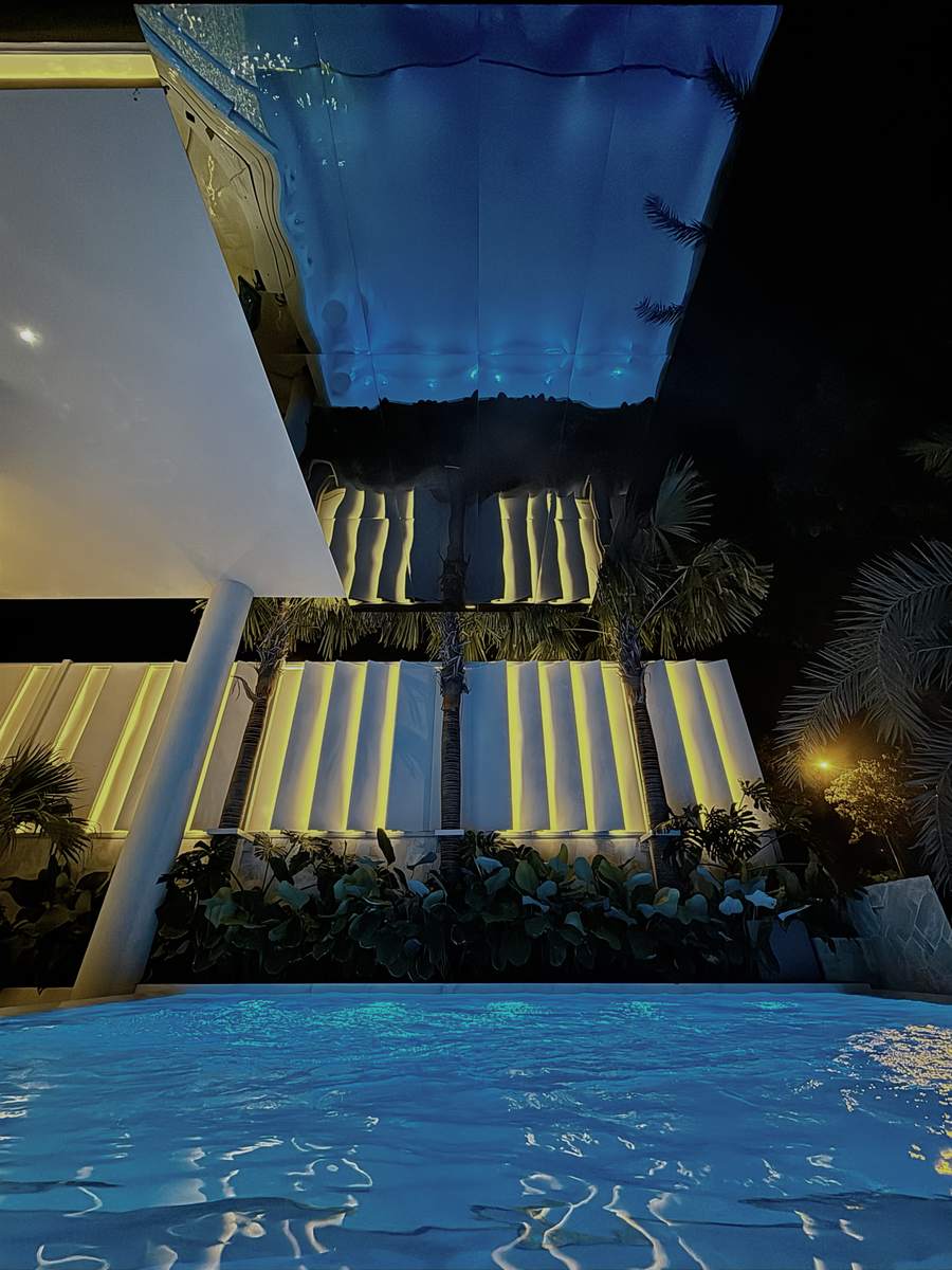 Above Ground pool deck at Hideout Wellness